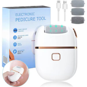 electric foot grinder dead skin callus remover rechargeable foot file dry cracks pedicure tools with 3 grinding heads feet care