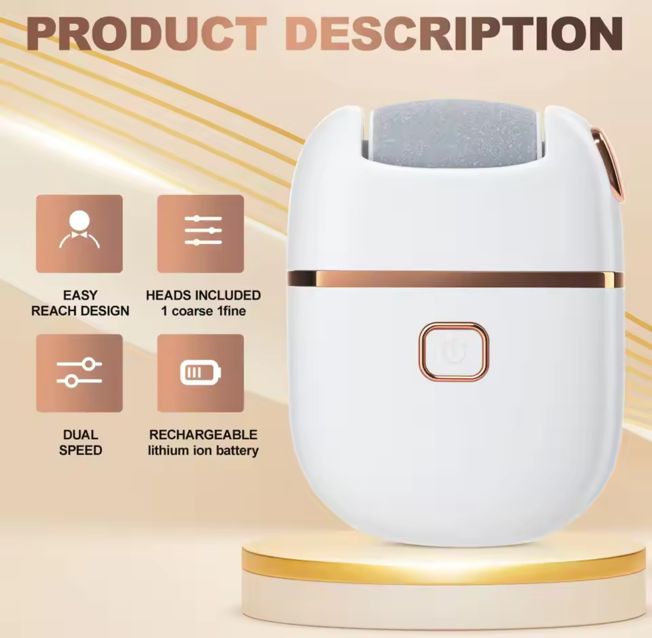 electric foot grinder dead skin callus remover rechargeable foot file dry cracks pedicure tools with 3 grinding heads feet care