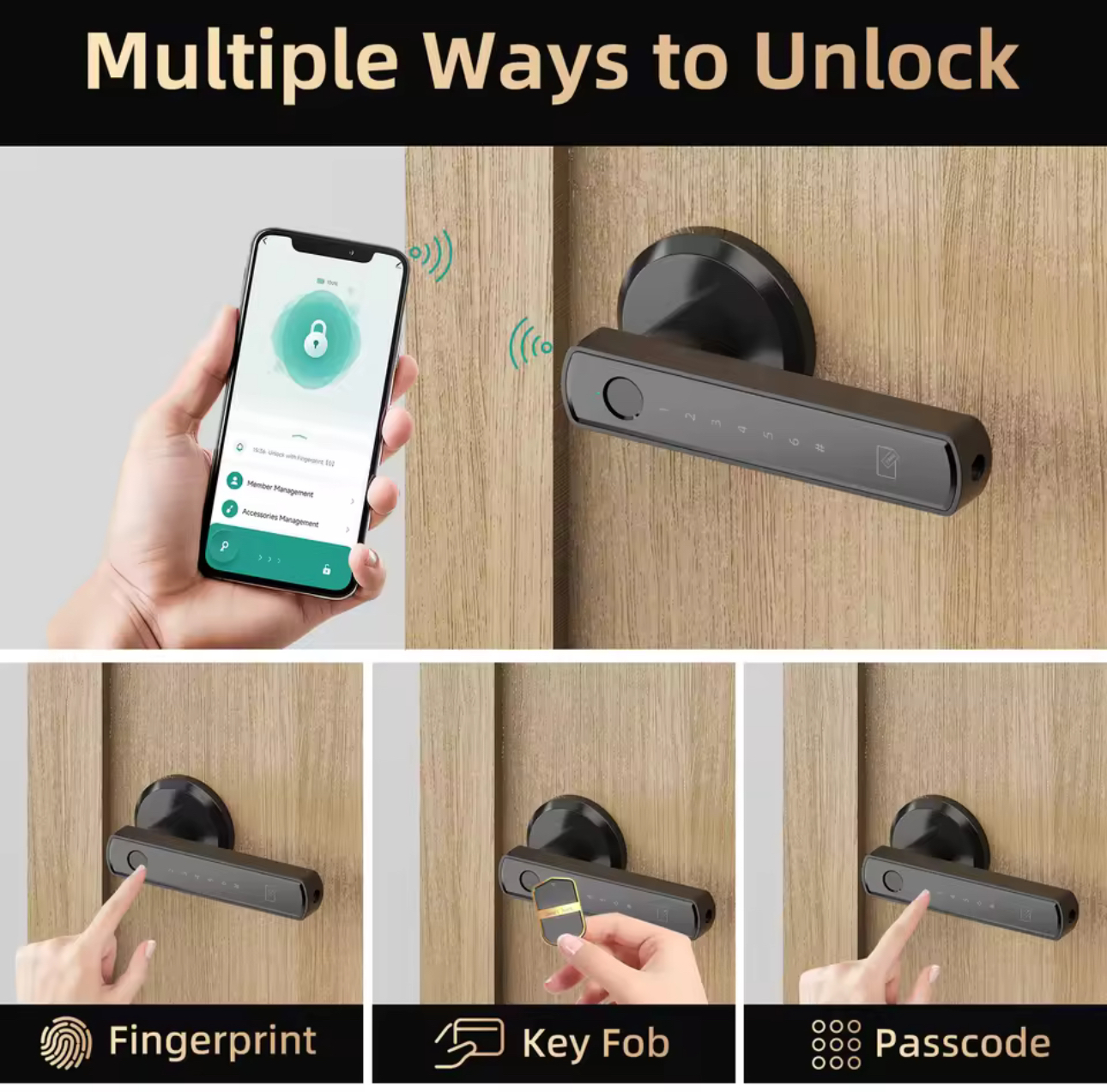 Viladepot Smart Fingerprint Door Lock – Touchscreen Keypad & App Control, Passcode & Keyless Unlock - Image 4