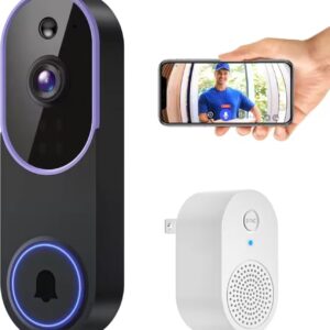 Smart Wireless Video Doorbell Camera – AI Detection, Night Vision, Battery Powered, Cloud Storage
